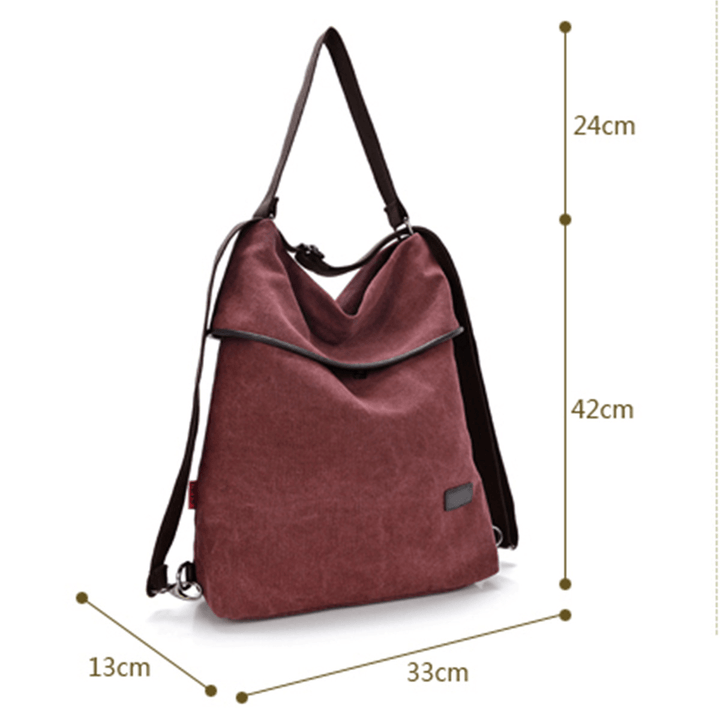 Women Canvas Casual Multifunctional Microfiber Leather Large Capacity Handbag Shoulder Bags Backpack - MRSLM