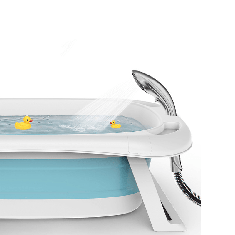 Beizhi Foldable Baby Bathtub with Electronic Temperature Universal Bath Barrel Large Size for Children - MRSLM