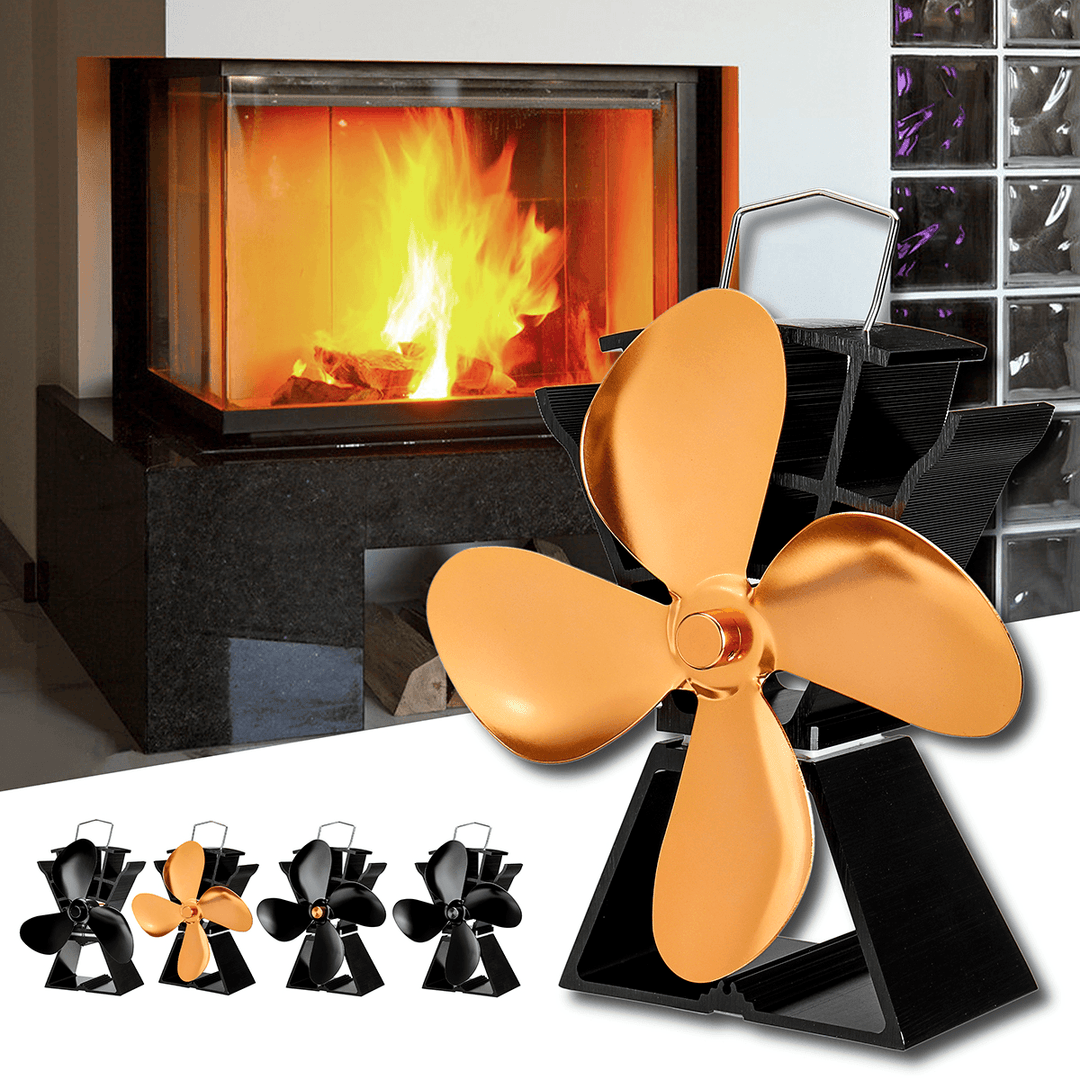 8.8 Inch Quiet 3/4 Blade EQ3-BK Stove Fan Fireplace Fire Heat Powered Saving Ecofan - MRSLM