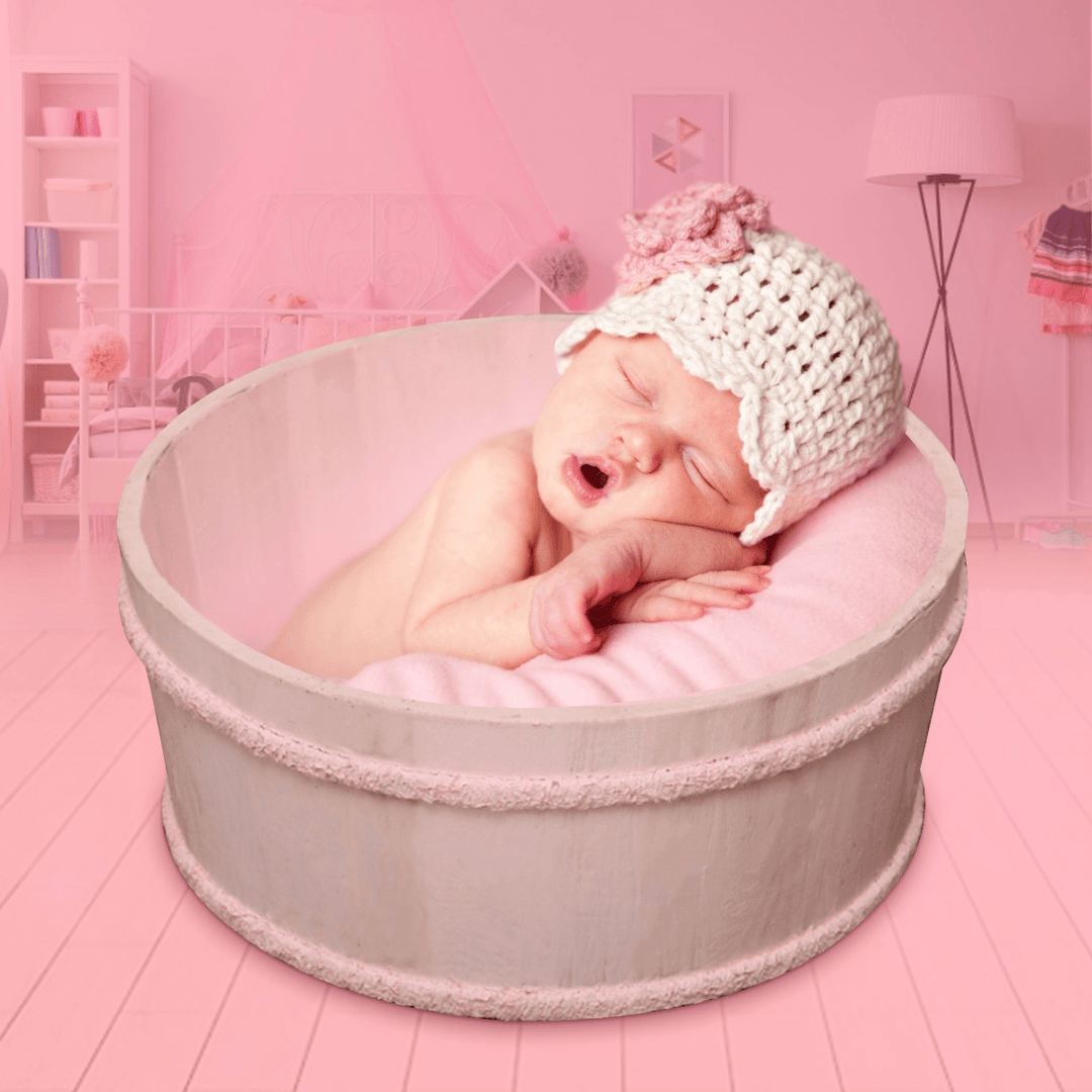 Newborn Wooden Photography Props round Basket Posing Studio Baby Photography Prop Posting Accesoriess - MRSLM