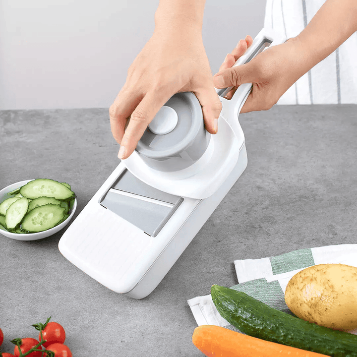 HUOHOU Multifunctional Kitchen Slicer Hand Protection Multiple Blade Automatic Storage ABS Slicer Kitchen Tool - MRSLM