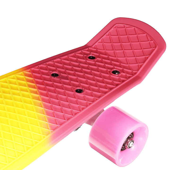 22Inch Colorful Skateboard Mini Kids 4 Wheels Cruiser Style Board Sport Long Board - MRSLM
