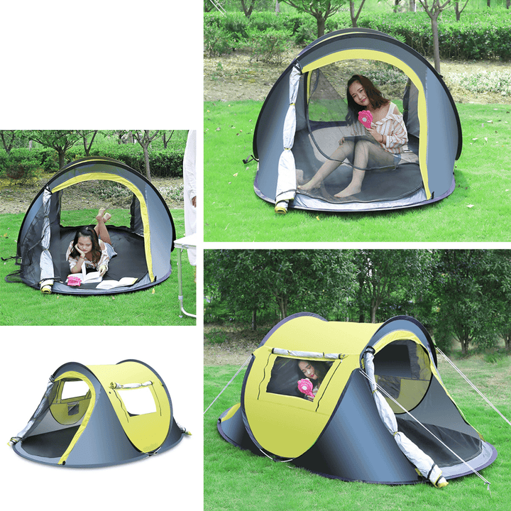 3-4 People Outdoor Quick Automatic Open Tent Waterproof Rainproof Canopy Sunshade Shelter Camping Hiking - MRSLM