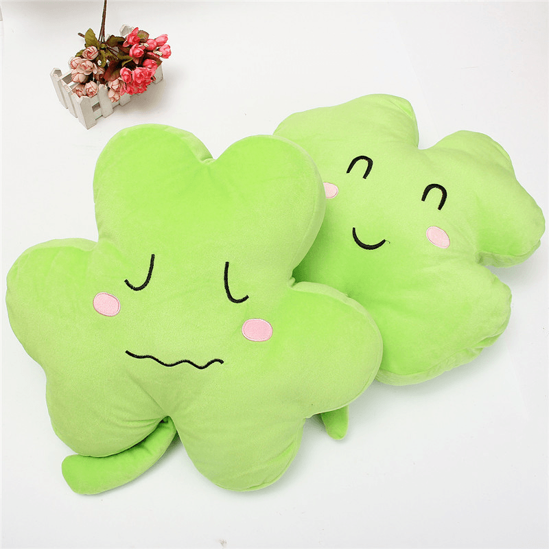 1PC 40Cm Cute Clover Shamrock Soft Stuffed Plush Toy Happy Love Ornament Soft Doll - MRSLM