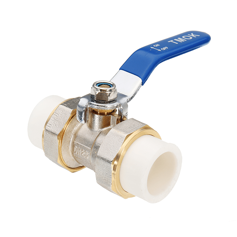 TMOK 3/4" 1" 1-1/4" PPR Brass Ball Valve Heat Fusion Double Union Socket Plumbing Fitting - MRSLM