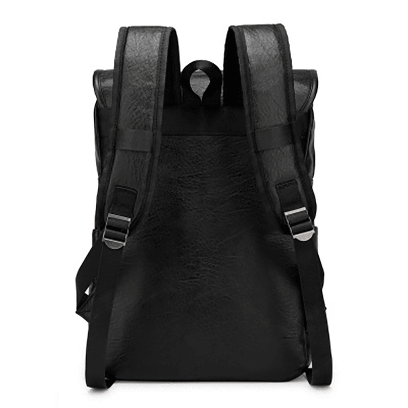 Men Anti-Theft Large Capacity PU Leather Backpack Casual Vintage Shoulder Bag - MRSLM