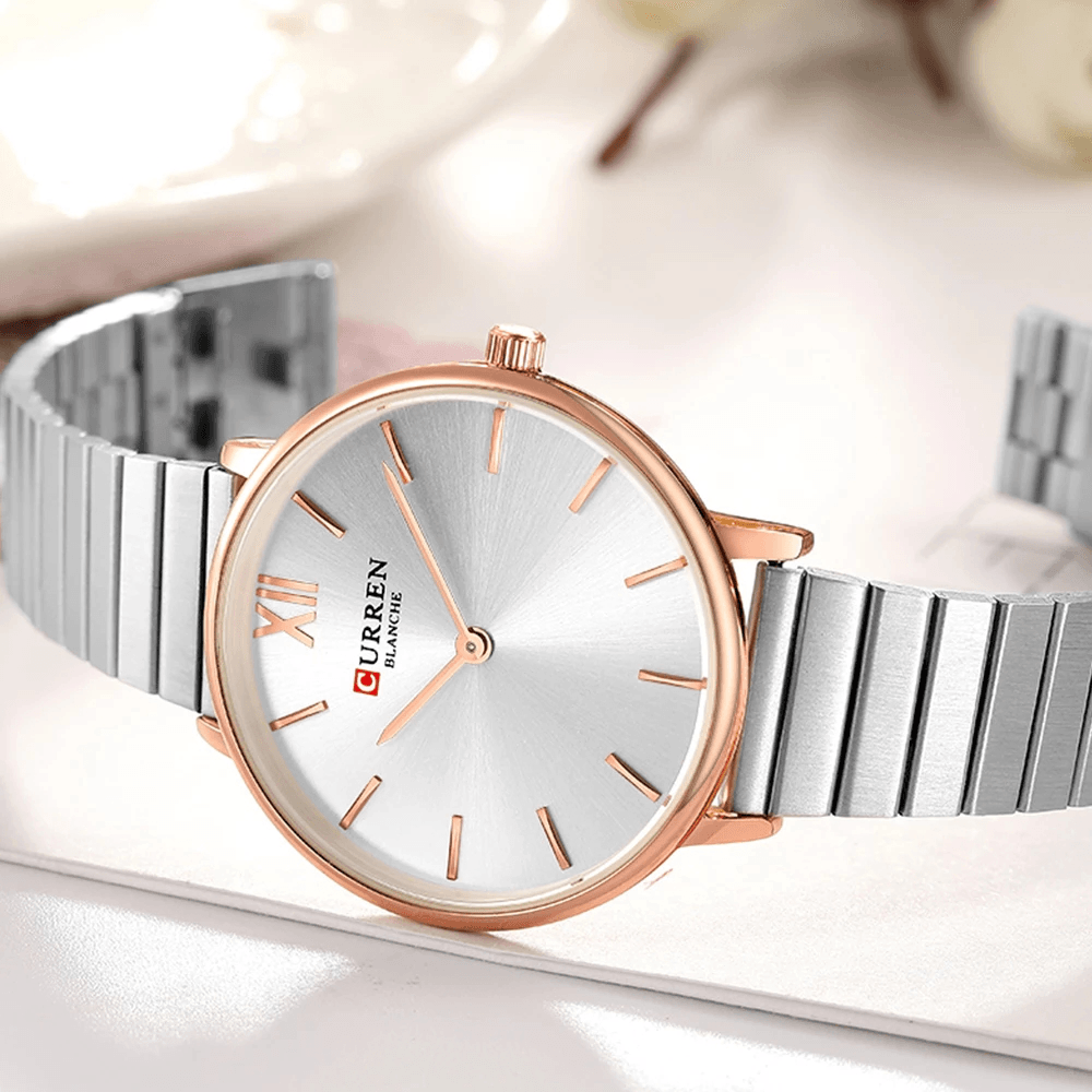 CURREN 9040 Fashionable Casual Style Ladies Wrist Watch Full Steel Band Ultra Thin Quartz Watches - MRSLM