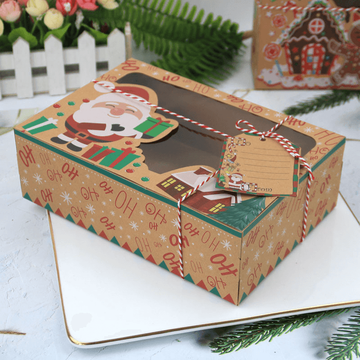 Window Christmas Candy Biscuit Box Cake Bread Muffin Gingerbread Box - MRSLM