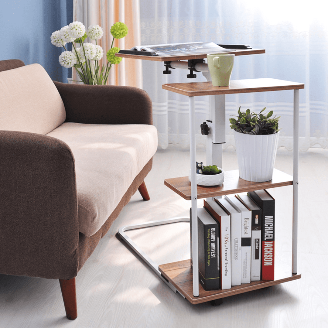 Laptop Desk Table Computer Tray Mobile Height Adjustable Home Bedside - MRSLM