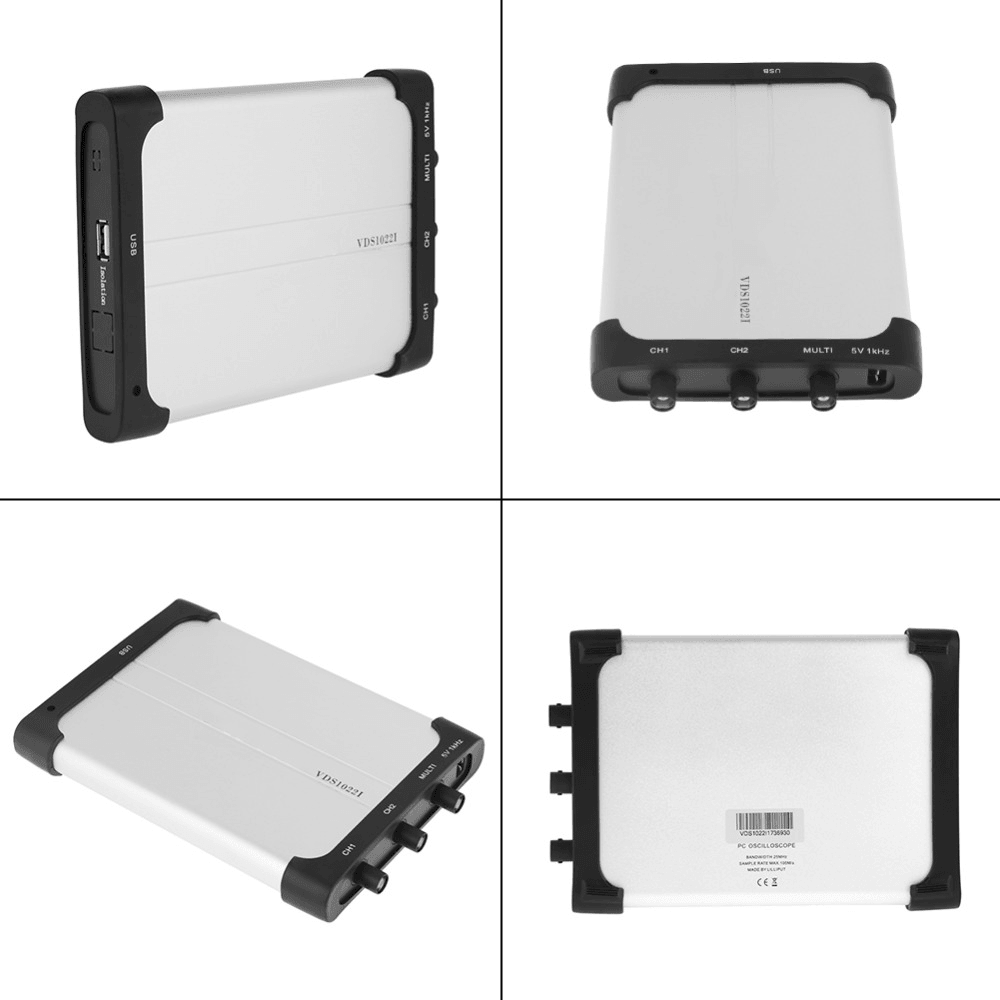 OWON VDS1022I Virtual PC USB Oscilloscope 100Msa/S 25M Dual-Channel Oscilloscopes with Probe Cable Tools Accessory - MRSLM