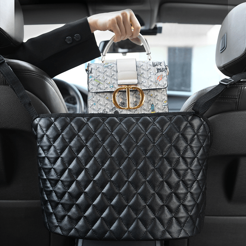 Universal Faux Leather Car Storage Pocket Storage Supplies between the Two Seats of the Car Suspension Type Car Storage Bag - MRSLM