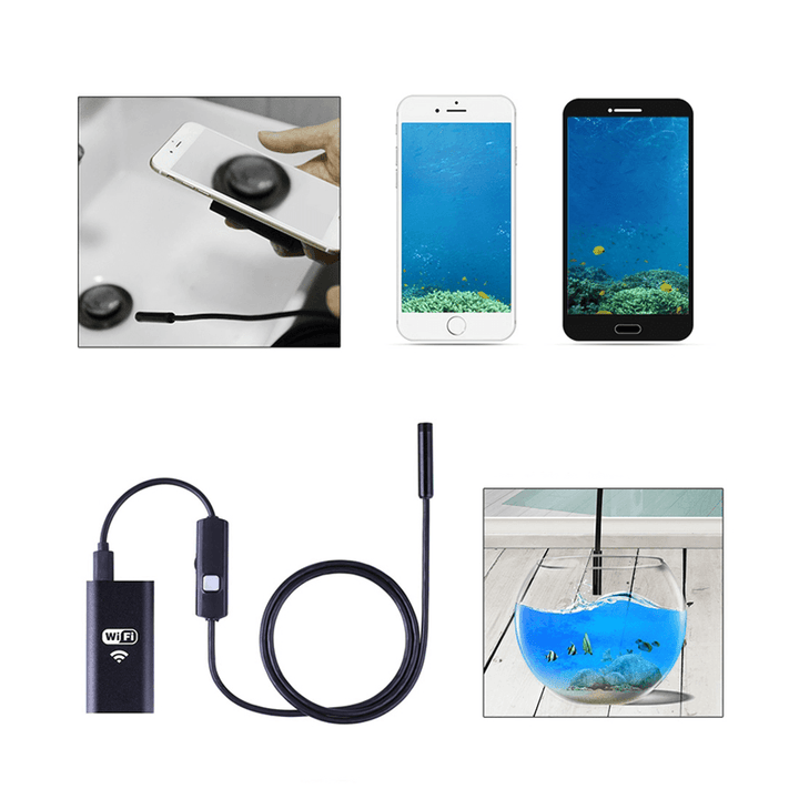 Wireless Endoscope Camera Wifi 1200P HD Borescope Inspection Camera IP68 Waterproof Snake Camera for Iphone Android for Inspecting Motor Engine Sewer Pipe Vehicle - MRSLM