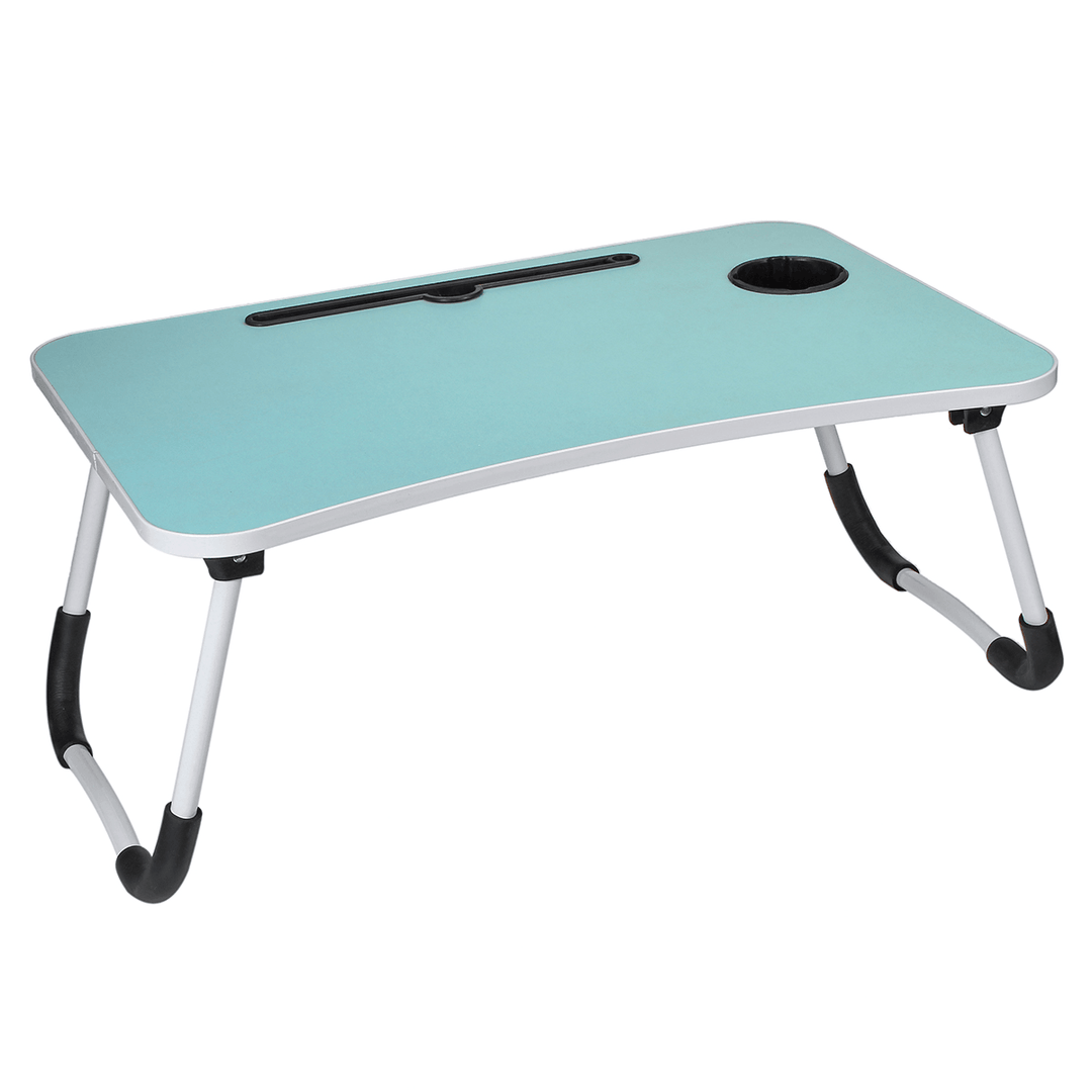 60 X 40 X 28Cm Bed Tray Desk Folding Computer Desk with Card Slot and Cup Holder - MRSLM