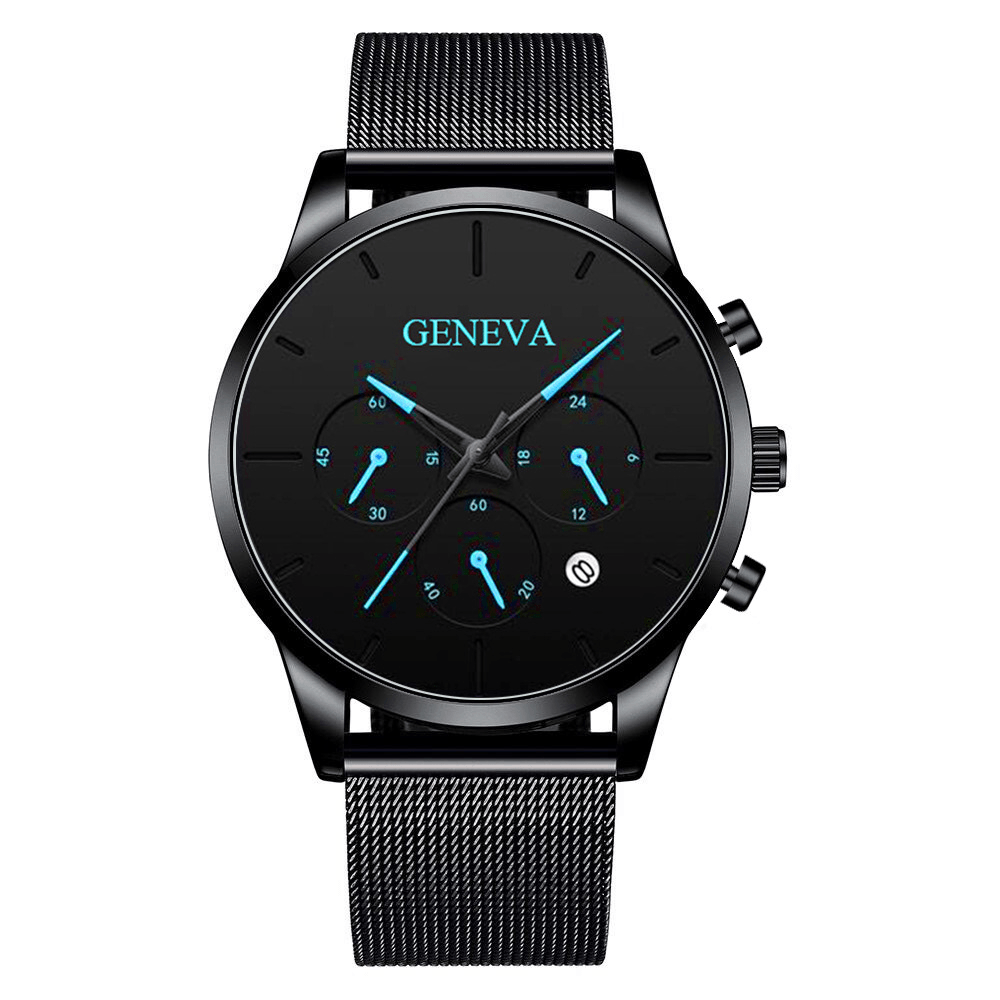 Fashion Alloy Men Business Watch Decorated Pointer Calendar Quartz Watch - MRSLM