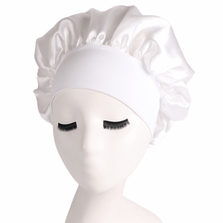 Black Fleece Elastic Bathing Cap Headband Shower Cap - MRSLM