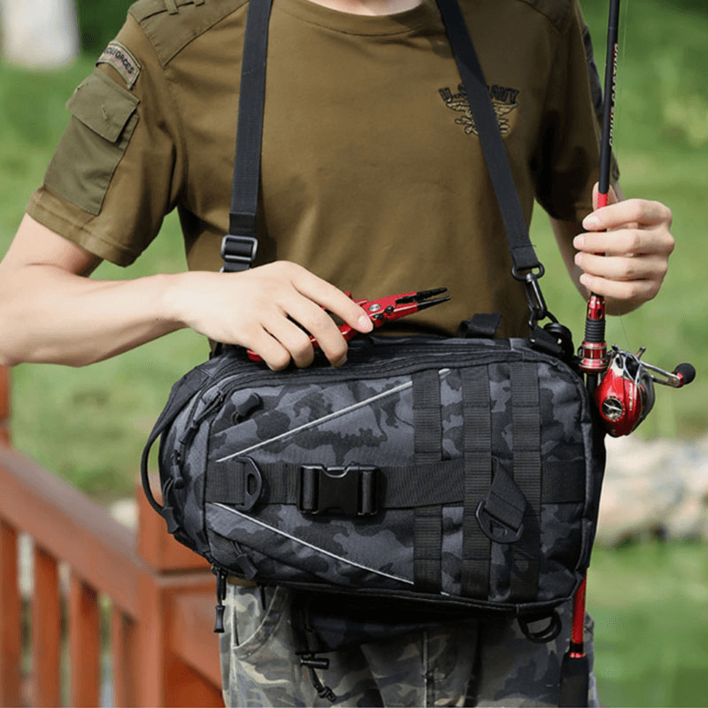 Men Multifunction Tactical Backpack Casual Sling Crossbody Bag Shoulder Bag Chest Bag for Outdoor - MRSLM