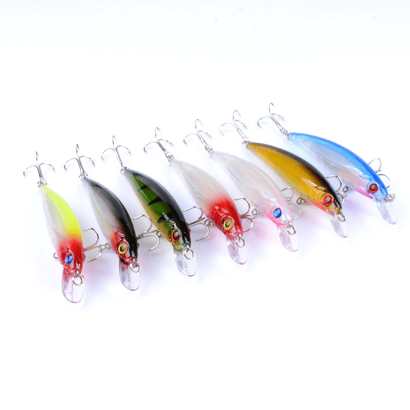 ZANLURE 7Pcs/Set 11Cm 13.4G Fishing Lure 0.6-1.8M Depth Minnow Floating Bait Wobblers Lure - MRSLM