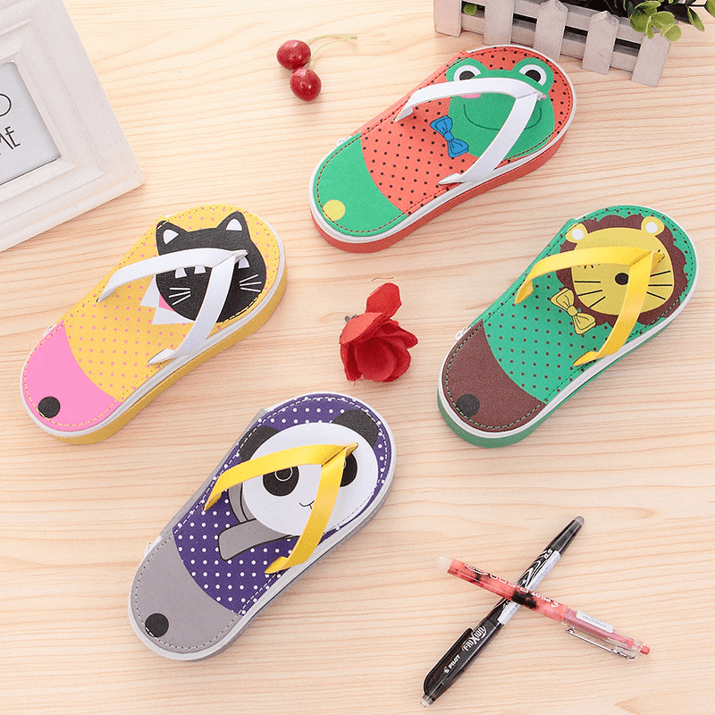 Cute Fruit Flip-Flops Creative Slippers Pencil Bag School Office Stationery Supplies Pencil Case - MRSLM