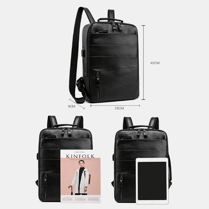 Multifunctional Large Capacity Backpack Laptop Bag with USB Charging Port for Business - MRSLM