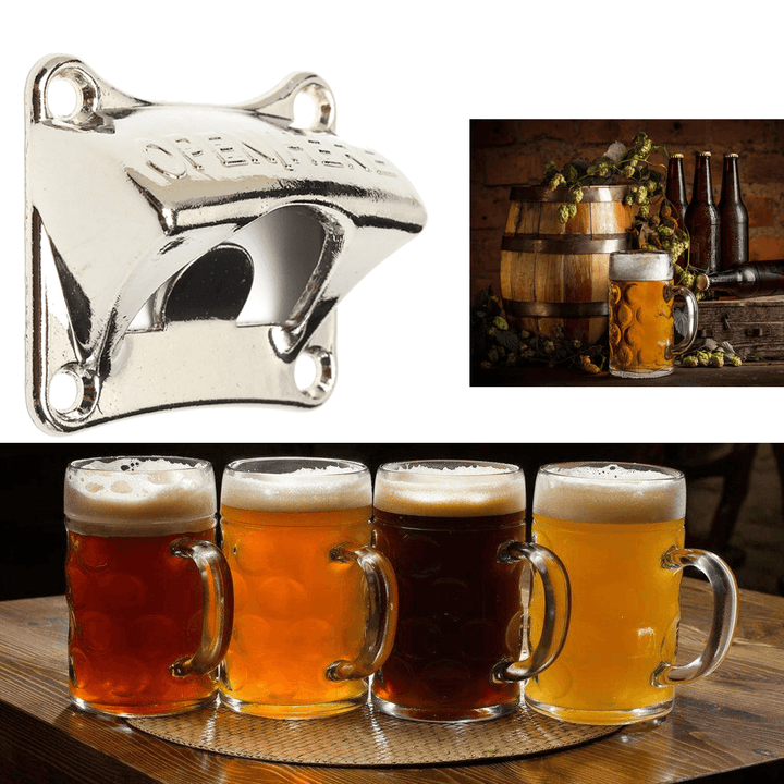 Creative Zinc Alloy Wall Mounted Bottle Opener Beer Soda Glass Bottle Opener - MRSLM