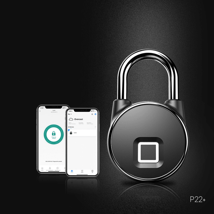 ANYTEK P22+ Bluetooth Fingerprint Smart Lock Anti-Theft 2 Modes Unlock Fingerprint Mobile APP Keyless Padlock IP66 Waterproof USB Charging Security Padlock Travel Bike - MRSLM