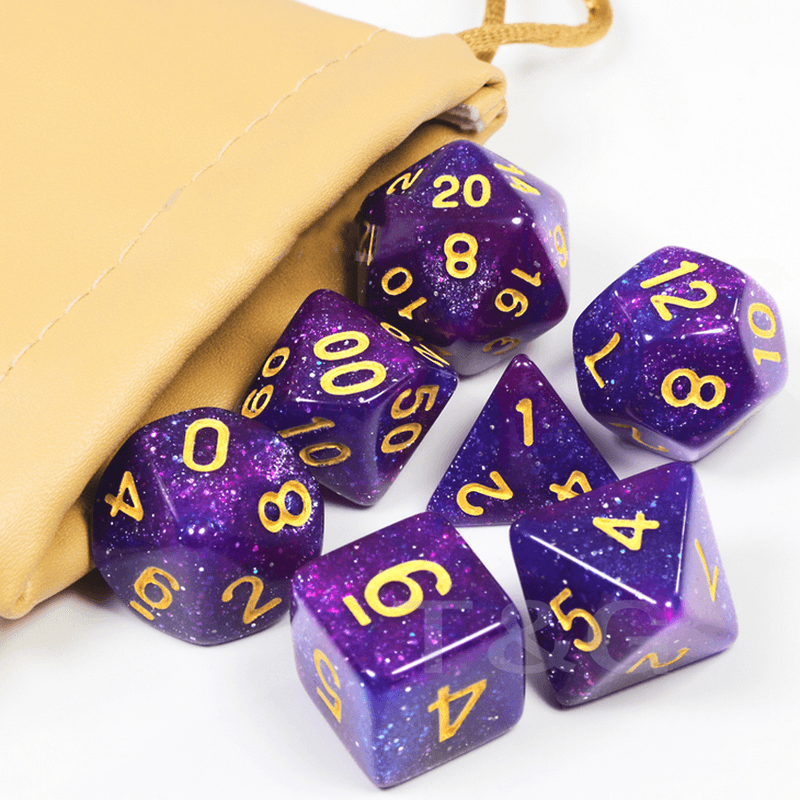 7PCS T&G Creative Universe Galaxy Polyhedral Dices Set for DND Game Desktop Games - MRSLM