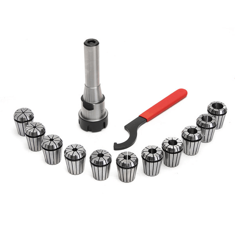 11Pcs ER32 Spring Collets Set with R8-ER32 Collet Chuck Holder for CNC Milling Lathe Tool - MRSLM