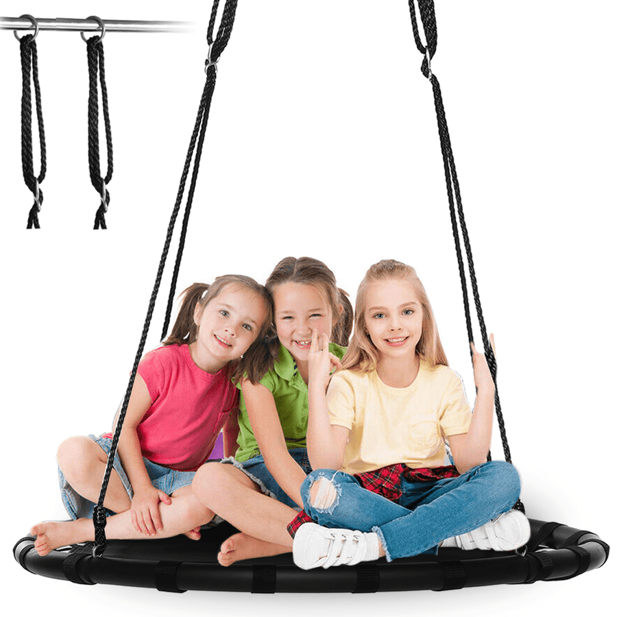 60/110Cm Kids Garden Swing round Mesh Swing Adjustable Multi-Child Hammock Hang Chair Outdoor Travel - MRSLM