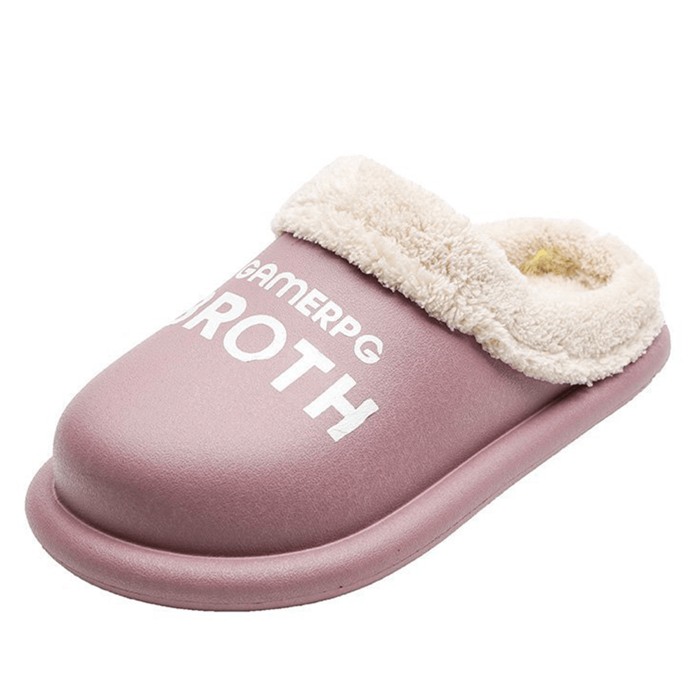 Women Comfy Winter Warm Waterproof Plush Indoor Slippers - MRSLM