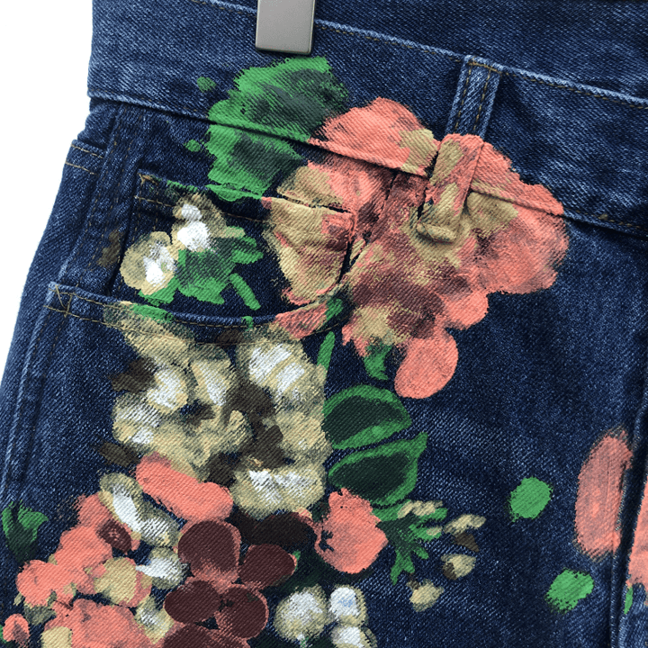 Tide Brand Hand-Painted Graffiti Floral Jeans - MRSLM