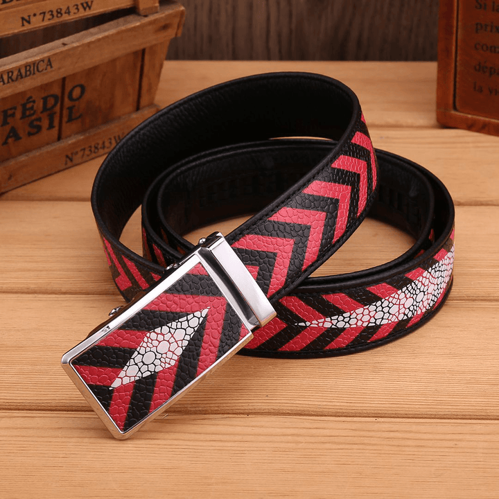 125CM Two-Layer Leather Embossed Waist Belt - MRSLM