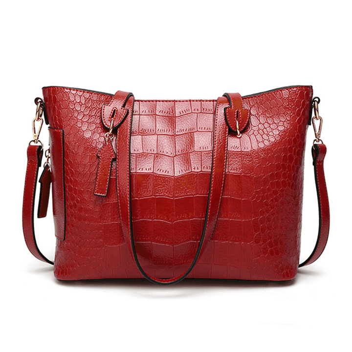 Women Crocodile Pattern Tote Handbag - MRSLM