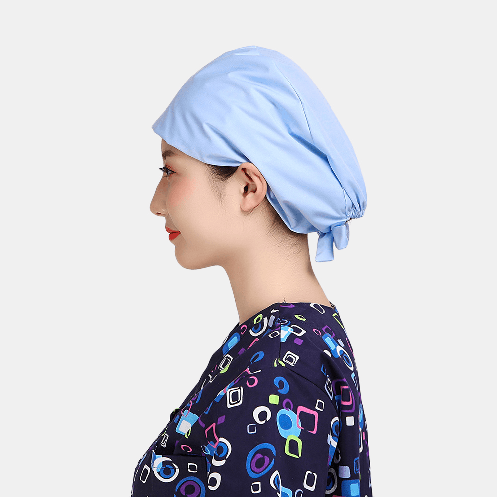 Surgical Cap Beauty Strap Solid Color Beautician Hat Scrub Caps - MRSLM