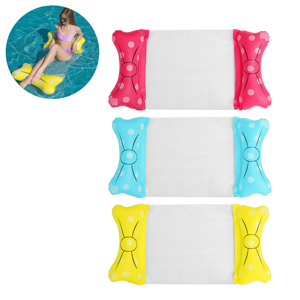 53X28Inch Inflatable Floating Water Hammock PVC Swimming Pool Lounge Bed Chair - MRSLM