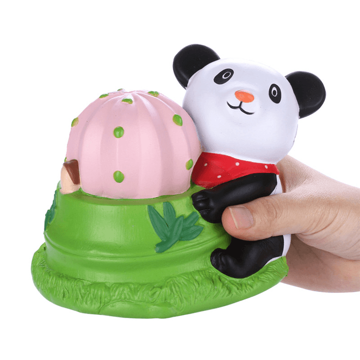 Vlampo Squishy Panda Potted 15CM Licensed Slow Rising with Packaging Collection Gift Soft Toy - MRSLM