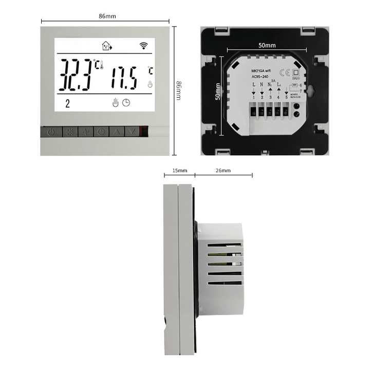 MK71GA Smart Water Heating Thermostat WIFI LCD Thermostat Floor Heating Temperature Control Regulator for Water Heating System - MRSLM