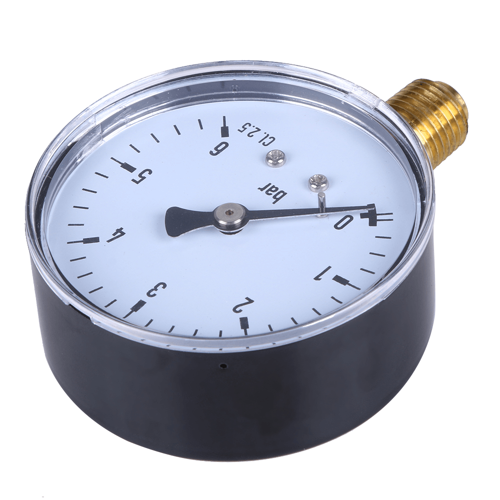 TS-60-6 6 Bar Mini Pressure Gauge Dial Air Compressor Meter Hydraulic Pressure Tester Accurate Measuring Tool - MRSLM