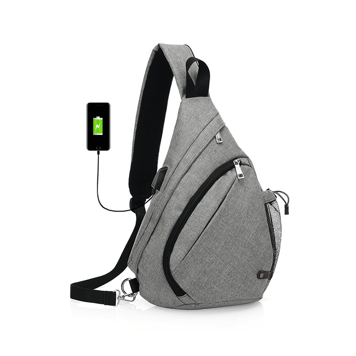 8L USB anti Theft Chest Bag Men Shoulder Bag Camping Travel Hiking Crossbody Bag - MRSLM