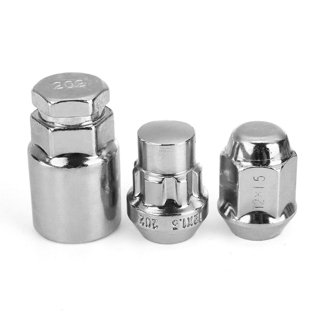 21Pcs M12X1.5Mm Locking Wheel Lock Nuts 60 Degree Tapered Security Bolts Key for Ford - MRSLM