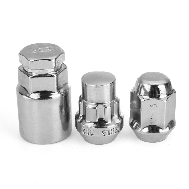 21Pcs M12X1.5Mm Locking Wheel Lock Nuts 60 Degree Tapered Security Bolts Key for Ford - MRSLM