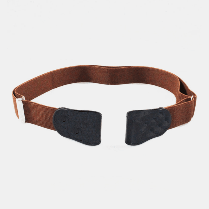 Men PU Leather Adjustable Slim Elastic Invisible Dual-Usage Wild Jeans Belt - MRSLM