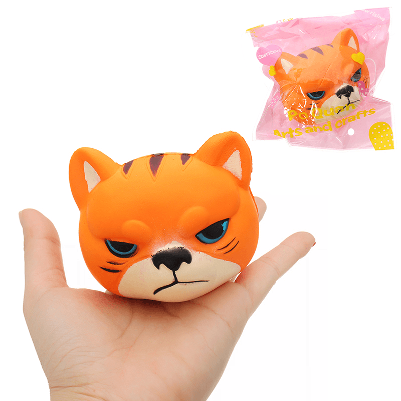 Tiger Squishy 8*7*6.5Cm Slow Rising with Packaging Collection Gift Soft Toy - MRSLM