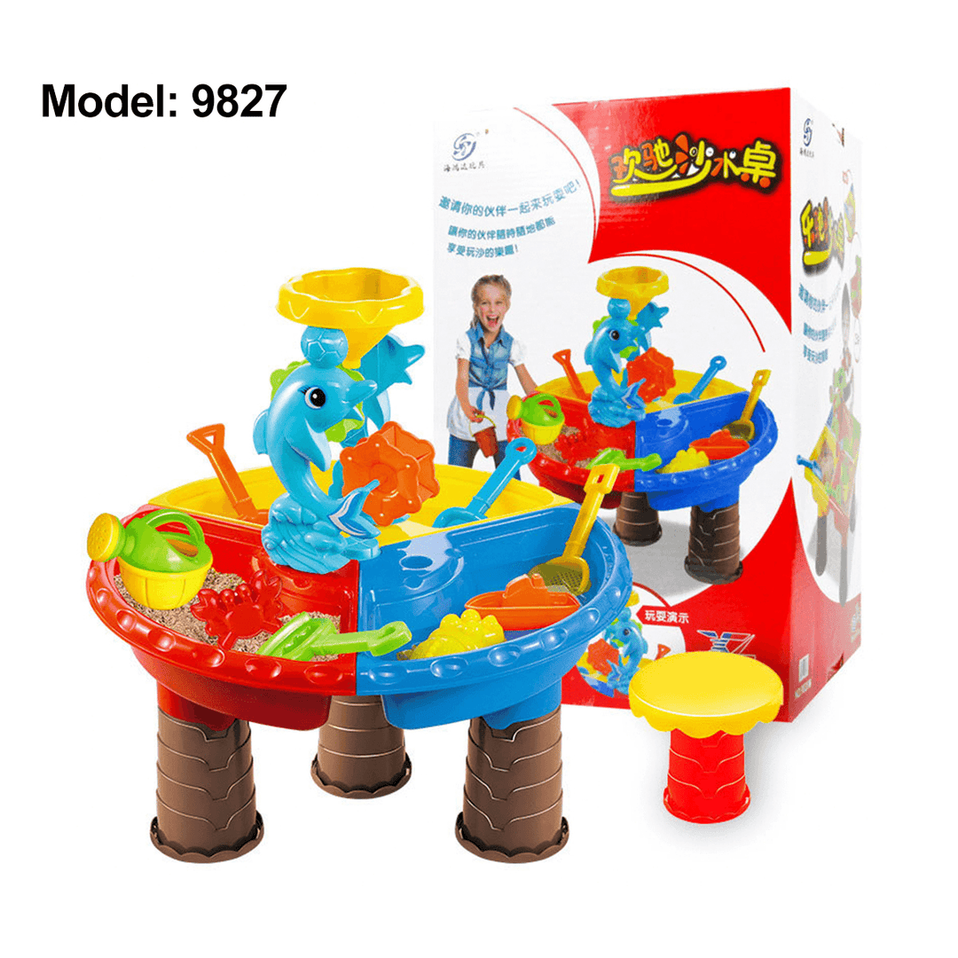 Children Sand Water Table Set Outdoor Beach Play Toys Sand Kids Bucket Shovel Chair Sand Pit Table - MRSLM