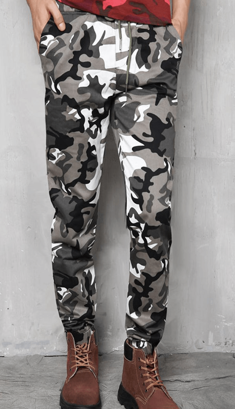 Plus Size Camouflage Outdoor Casual Pants Fashion Haren Beam Feet Trousers - MRSLM