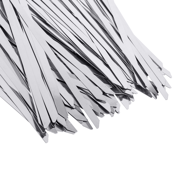 100Pcs 4.6X200Mm Stainless Steel Zip Tie Exhaust Wrap Coated Locking Cable Ties - MRSLM