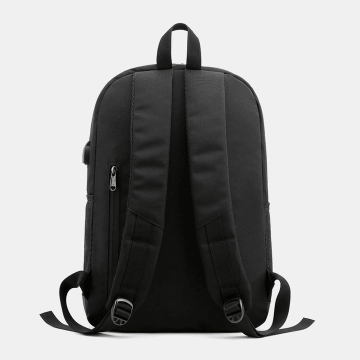 Men Oxford Multi-Pocket Large Capacity USB Charging Backpack Casual Wild Waterproof School Bag - MRSLM