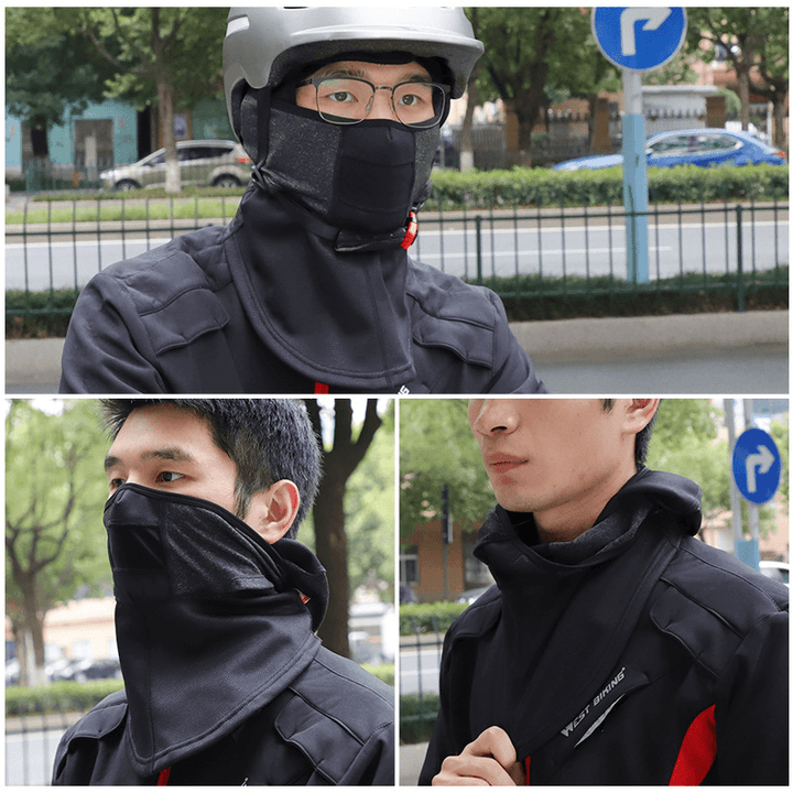 WEST BIKING Thermal Face Mask Wind-Proof Cycling Neck Warmer Motorcycle under Helmet Lining Mask Caps with Ear Covers Retention Hat - MRSLM