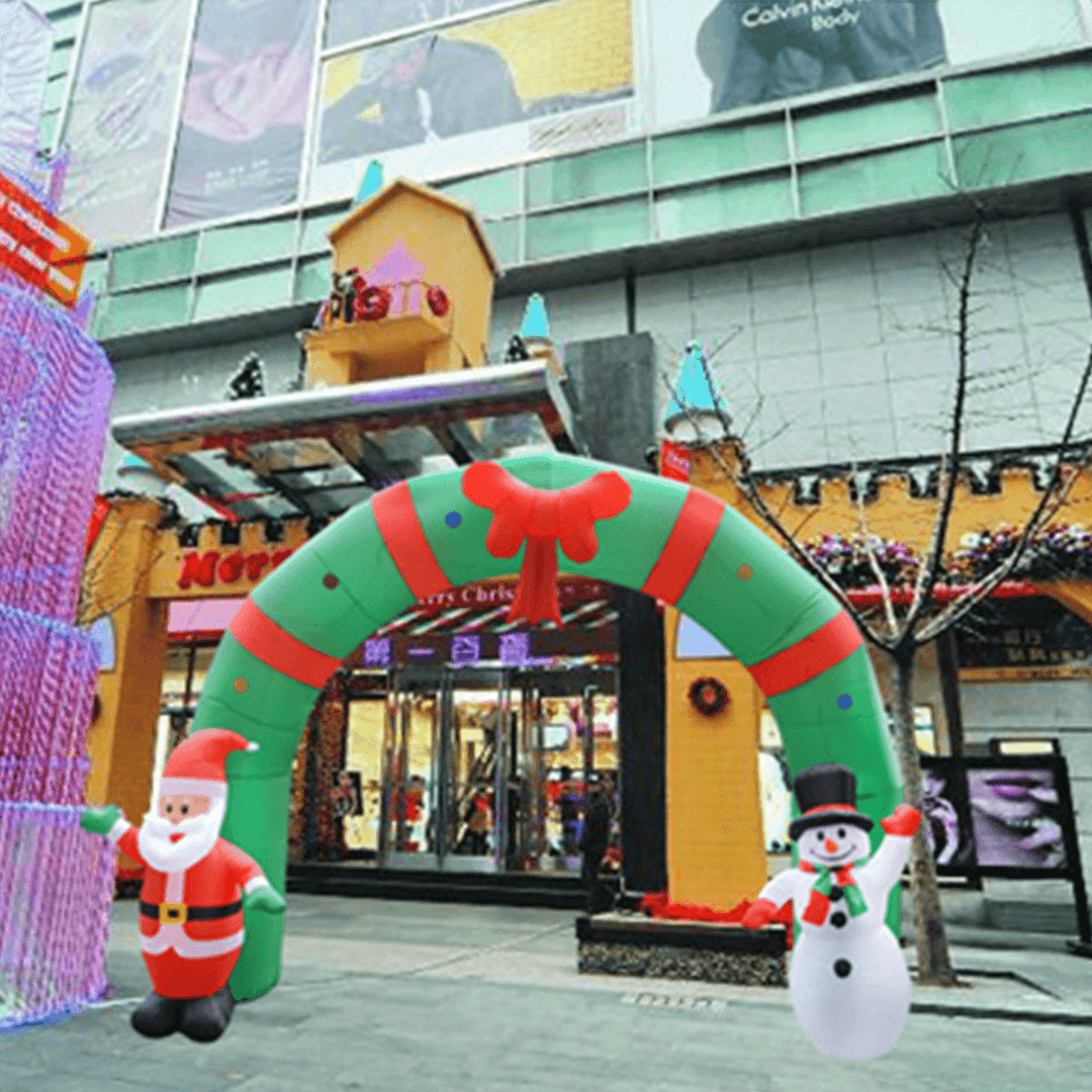 250Cm Huge Inflatable Christmas Arch Archwaysanta Snowman Indoor Outdoor Decorations - MRSLM