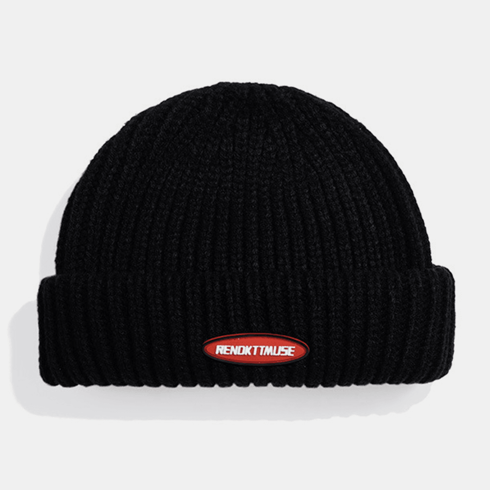 Unisex Cotton Dome Patch Knitted Cap Street Hip Hop Sunshade Brimless Beanie Hat - MRSLM