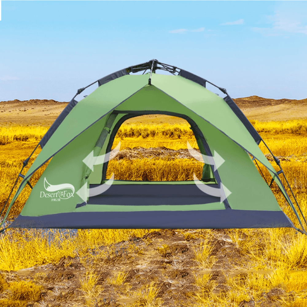 Desert&Fox Automatic Camping Tent 3-4 People Waterproof Windproof Tent Sun Shelter Canopy for Outdoor Camping Travel 3 Use - MRSLM